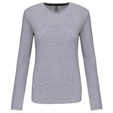 KARIBAN Női hosszú ujjú kereknyakú póló, Kariban KA383, Oxford Grey-XL női póló