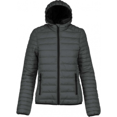 KARIBAN Női kabát Kariban KA6111 Ladies' Lightweight Hooded padded Jacket -S, Marl Dark Grey