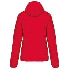 KARIBAN Női kapucnis bélelt meleg és ultrakönnyű kabát , Kariban KA6111, Red-L női dzseki, kabát