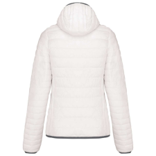 KARIBAN Női kapucnis bélelt meleg és ultrakönnyű kabát , Kariban KA6111, White-2XL női dzseki, kabát