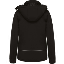 KARIBAN Női kapucnis, bélelt softshell kabát, Kariban KA651, Black-XS női dzseki, kabát