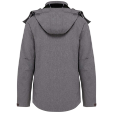 KARIBAN Női kapucnis softshell dzseki, Kariban KA414, Marl Grey-2XL női dzseki, kabát