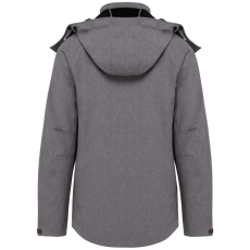 KARIBAN Női kapucnis softshell dzseki, Kariban KA414, Marl Grey-L