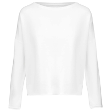 KARIBAN Női laza szabású környakas pulóver, Kariban KA471, Off White-L/XL
