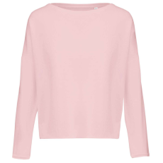 KARIBAN Női laza szabású környakas pulóver, Kariban KA471, Pale Pink-S/M