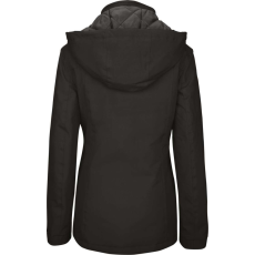 KARIBAN Női levehető kapucnis bélelt kabát, Kariban KA6108, Black-S
