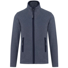 KARIBAN Női MAUREEN cipzáras polár pulóver, Kariban KA907, French Navy Heather-XL női pulóver, kardigán