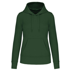 KARIBAN Női organikus kapucnis pulóver KA4028, Forest Green-S