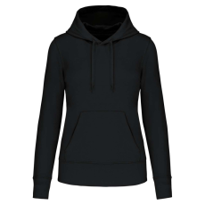 KARIBAN Női organikus kapucnis pulóver, Kariban KA4028, Black-2XL