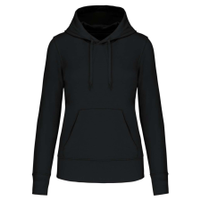 KARIBAN Női organikus kapucnis pulóver, Kariban KA4028, Black-M női pulóver, kardigán