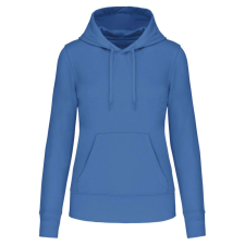 KARIBAN Női organikus kapucnis pulóver, Kariban KA4028, Light Royal Blue-M női pulóver, kardigán