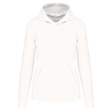 KARIBAN Női organikus kapucnis pulóver, Kariban KA4028, White-M női pulóver, kardigán