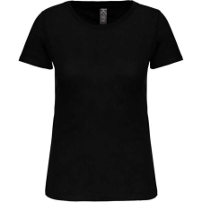 KARIBAN Női organikus kereknyakú rövid ujjú póló, Kariban KA3026IC, Black-XS női póló