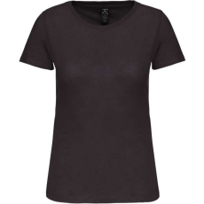 KARIBAN Női organikus kereknyakú rövid ujjú póló, Kariban KA3026IC, Dark Grey-M