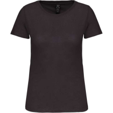 KARIBAN Női organikus kereknyakú rövid ujjú póló, Kariban KA3026IC, Dark Grey-XL női póló
