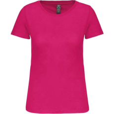 KARIBAN Női organikus kereknyakú rövid ujjú póló, Kariban KA3026IC, Fuchsia-XS