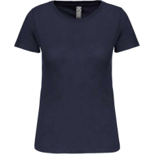 KARIBAN Női organikus kereknyakú rövid ujjú póló, Kariban KA3026IC, Navy-XL női póló