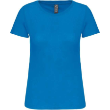 KARIBAN Női organikus kereknyakú rövid ujjú póló, Kariban KA3026IC, Tropical Blue-XL női póló