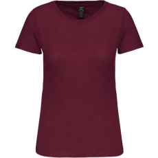 KARIBAN Női organikus kereknyakú rövid ujjú póló, Kariban KA3026IC, Wine-XL