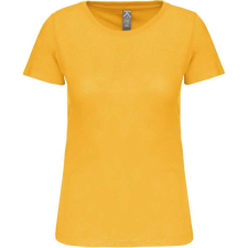KARIBAN Női organikus kereknyakú rövid ujjú póló, Kariban KA3026IC, Yellow-XL női póló