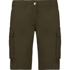 KARIBAN Női pamut bermuda sok zsebbel, Kariban KA756, Light Khaki-40