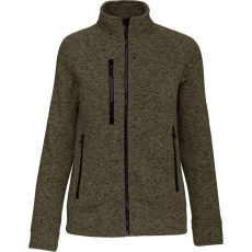 KARIBAN Női poliészter cipzáras dzseki, Kariban KA9107, Dark Khaki Melange-XL