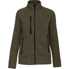 KARIBAN Női poliészter cipzáras dzseki, Kariban KA9107, Dark Khaki Melange-XS női pulóver, kardigán