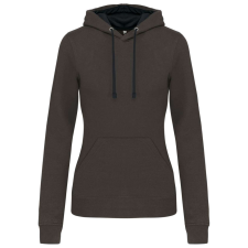 KARIBAN Női pulóver kontrasztos bélésű kapucnival, Kariban KA465, Dark Grey/Black-XL női pulóver, kardigán