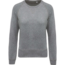 KARIBAN Női raglános organikus környakas pulóver, Kariban KA481, Grey Heather-M női pulóver, kardigán