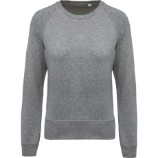 KARIBAN Női raglános organikus környakas pulóver, Kariban KA481, Grey Heather-S