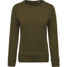 KARIBAN Női raglános organikus környakas pulóver, Kariban KA481, Mossy Green-L