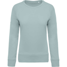 KARIBAN Női raglános organikus környakas pulóver, Kariban KA481, Snow Grey-L