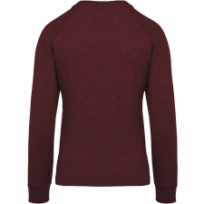 KARIBAN Női raglános organikus környakas pulóver, Kariban KA481, Wine Heather-L női pulóver, kardigán
