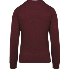 KARIBAN Női raglános organikus környakas pulóver, Kariban KA481, Wine Heather-M