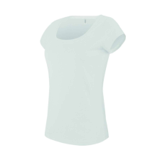 KARIBAN Női rövid ujjú, csónak nyakú pamut póló, Kariban KA384, White-3XL női póló
