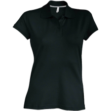 KARIBAN Női rövid ujjú galléros piké póló, Kariban KA242, Black-3XL női póló