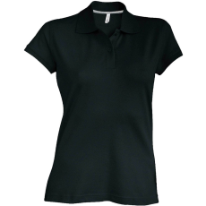 KARIBAN Női rövid ujjú galléros piké póló, Kariban KA242, Black-XL