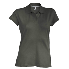 KARIBAN Női rövid ujjú galléros piké póló, Kariban KA242, Dark Khaki-3XL női póló