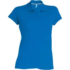 KARIBAN Női rövid ujjú galléros piké póló, Kariban KA242, Light Royal Blue-3XL női póló