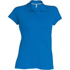KARIBAN Női rövid ujjú galléros piké póló, Kariban KA242, Light Royal Blue-M női póló