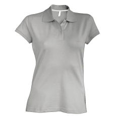KARIBAN Női rövid ujjú galléros piké póló, Kariban KA242, Oxford Grey-XL
