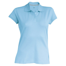 KARIBAN Női rövid ujjú galléros piké póló, Kariban KA242, Sky Blue-XL női póló