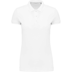 KARIBAN Női rövid ujjú galléros piké póló, SUPIMA pamutból, Kariban KA2001, White-XS
