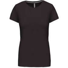 KARIBAN Női rövid ujjú környakas pamut póló, Kariban KA380, Dark Grey-3XL női póló