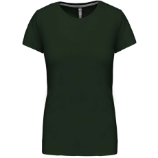KARIBAN Női rövid ujjú környakas pamut póló, Kariban KA380, Forest Green-2XL