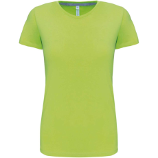 KARIBAN Női rövid ujjú környakas pamut póló, Kariban KA380, Lime-XL
