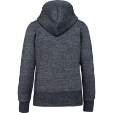 KARIBAN Női vastag cipzáras kapucnis pulóver, Kariban KV2307, Night Blue Heather-XL