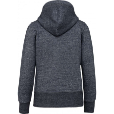 KARIBAN Női vastag cipzáras kapucnis pulóver, Kariban KV2307, Night Blue Heather-XS