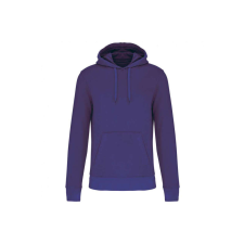 KARIBAN organikus féfi kapucnis pulóver KA4027, Deep Purple-2XL férfi pulóver, kardigán