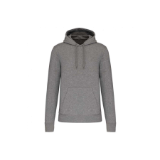 KARIBAN organikus féfi kapucnis pulóver KA4027, Grey Heather-M férfi pulóver, kardigán